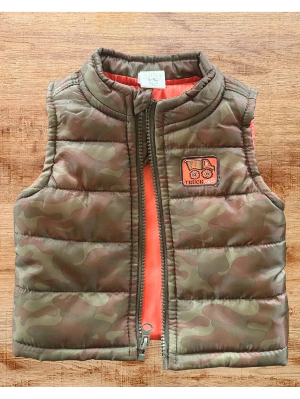 Healthtex 6-9M Camo Puffer Vest & Long Sleeve Shirt Outfit 2 Piece